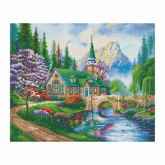 Алмазная мозаика ТРИ совы "Церковь в горах", 40*50см, холст, картонная коробка с пластиковой ручкой