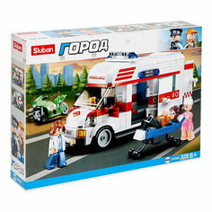 Конструктор Город "Скорая помощь", 328 деталей Sluban