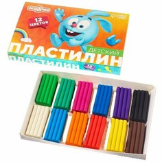 Смешарики Пластилин «Детский», 12 цветов, 180 г, Смешарики