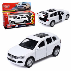 Машина металл Volkswagen Touareg 12 см,(откр, двери, багаж, белый) инерц, в коробке Технопарк