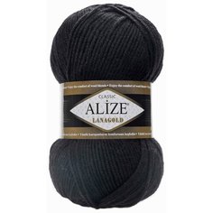 Пряжа Alize Lanagold черный (60), 51%акрил/49%шерсть, 240м, 100г, 2шт