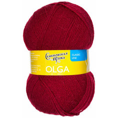 Пряжа Семеновская Olga (Ольга ПШ) георгин (215), 50%шерсть/50%акрил, 392м, 100г, 3шт
