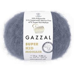 Пряжа Gazzal Super Kid Mohair джинса (64411), 31%меринос/47%супер кид мохер/22%полиамид, 237м, 25г, 2шт