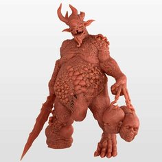 Fantasy War миниатюры / Вар / Демон / игровая фигурка для раскрашивания / база 26мм Portal Goblin Studio