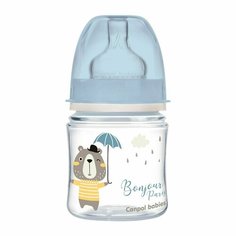 Бутылочка Canpol Babies PP Easy Start Bonjour Paris антиколиковая с широким горлом, 120мл (синяя) Нет бренда