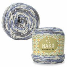 Пряжа NAKO Cotton Nordic Nako, принт - 82674, 60% хлопок, 40% акрил, 4 мотка, 100 г, 325 м.