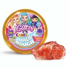 Тесто для лепки CRAZE Magic Dough, красное c фольгой для блеска, 70 г, тесто-пластилин попрыгунчик