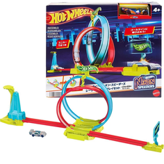 Трюковый трек Hot Wheels "Neon Speeders" с автомобилем, лазерный трюк, HPC05