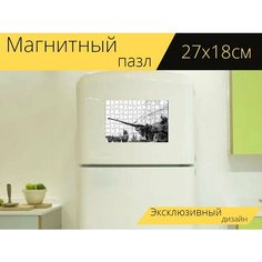Магнитный пазл "Черное и белое, военный, армия" на холодильник 27 x 18 см. Lots Prints