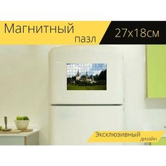 Магнитный пазл "Замок, румыния, пелеш" на холодильник 27 x 18 см. Lots Prints