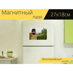 Магнитный пазл "Стрельба из лука, лук и стрелы, цели" на холодильник 27 x 18 см. Lots Prints