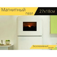 Магнитный пазл "Африка, кения, сафари" на холодильник 27 x 18 см. Lots Prints