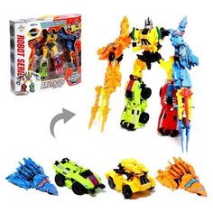 Набор роботов «Мегабот», трансформируются, 5 штук, собираются в 1 робота Noname