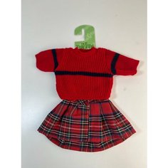 Комплект одежды для кукол до 40 см: свитер, юбка (обхват талии 17-20 см), арт. 62 Tukitu