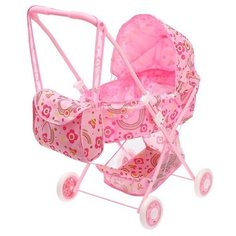 Коляска для кукол «Радуга» универсальная, с сумкой, металлический каркас, микс КНР