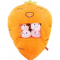 Мягкая игрушка BIGGA "Морковка" с 4-мя зверятами, 45 см