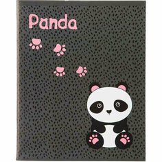 Тетрадь общая А5 96л №1School Panda, клет, скреп, ВД-лак (50 шт.)