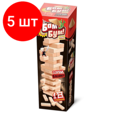 Комплект 5 штук, Настольная игра для детей и взрослых Бам-Бум mini падающая башня 02790 Десятое королевство