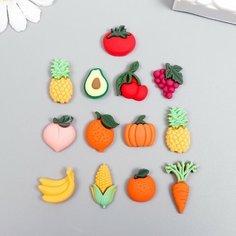 Декор для творчества пластик "Фрукты и овощи" набор 13 шт Арт Узор