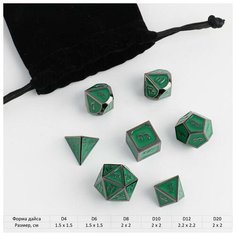 Набор кубиков для D&D (Dungeons and Dragons, ДнД), "Изумруд", 7 шт Dreammart