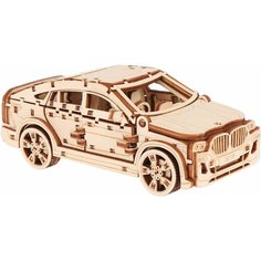 Деревянный конструктор сборная модель 3D машина BMW X6, 13х6.5х5 см Lion Woods