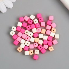 Арт Узор Бусины для творчества PVC "Кубики. Нежная пастила" набор 62 шт 0,6х0,6х0,6 см