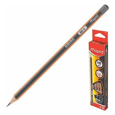Карандаши чернографитные MAPED, набор 12 шт, "Black Peps", НВ, трехгранные, без резинки, 850021
