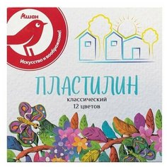 Пластилин 12 цветов со стеком Нет бренда