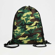 Мешок для обуви на шнурке, цвет зелёный/камуфляж Нет бренда