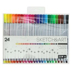 Набор ручек капиллярных 24 цвета Basic, узел 0.4 мм, в пластиковой коробке Bruno Visconti