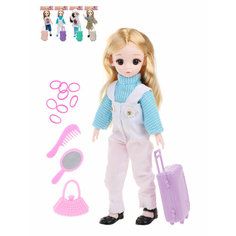 Игр. наб. "Модница", в компл. кукла шарнир. 30 см, чемодан с аксесс, в ассорт, пакет. Наша Игрушка