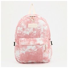 Рюкзак Мрамор, 30*10*41 см, отдел на молнии, 1 н/карман, 2 б/кармана, розовый 9445563 Сима ленд