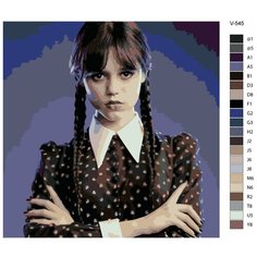 Картина по номерам V-545 "Уэнсдэй (Wednesday) сериал", 40x40 см Brushes Paints