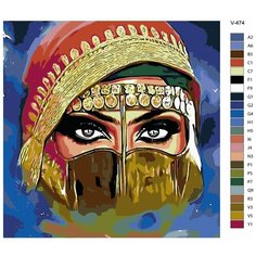 Картина по номерам V-474 "Глаза Востока", 70x70 см Brushes Paints