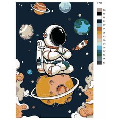 Картина по номерам V-725 "В глубинах космоса", 50x70 см Brushes Paints