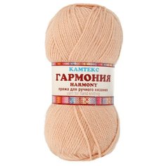 Пряжа Камтекс Гармония, 50 % шерсть, 50 % акрил, 100 г, 245 м, 5 шт., 006 светло-бежевый