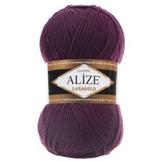 Пряжа Alize Lanagold (Ланаголд) - 2 шт Цвет: 111 сливовый 49% шерсть, 51% акрил 100г 240м