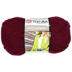 Пряжа Super Merino (3 шт), 300м. 100г, YarnArt, цвет: 999 темно-вишневый