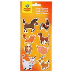 Наклейки объемные Мульти-Пульти "Звери на ферме", 10х22см , европодвес