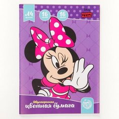 Картон цветной двухсторонний А4, 8 листов 8 цветов, 240 г/м2, мелованный Disney