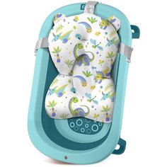 Комплект для купания новорожденных LaLa-Kids, матрасик-горка для купания, ванночка лазурно-зеленый