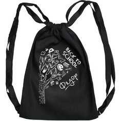 Мешок для обуви "Back to School Федор" / Летний легкий рюкзак LETO, черный с черными лямками Uncle DAD