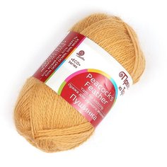 Пряжа для вязания Пряжа из Троицка пушинка, шерсть, козий пух, 10х50 г, 225 м, крокус (ТРО. пушинка.0074) Троицкая камвольная фабрика