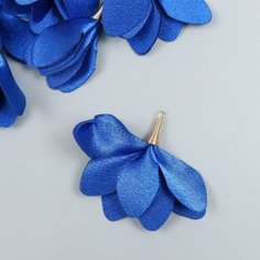 Декор для творчества текстиль "Бутон, цвет ярко-синий" набор 6 шт 6 см ТероПром