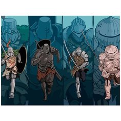 Картина по номерам на холсте игра Dark Souls (Souls boys, Сигмайер) - 8163 Г 30x40
