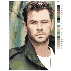 Картина по номерам S65 "Крис Хемсворт" 40X60 Brushes Paints