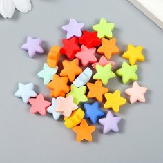 Декор для творчества пластик "Матовая звёздочка" набор 30 шт микс 0,6х1,5х1,5 см Арт Узор