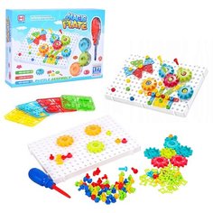 Конструктор-мозаика Magic Plate с шестеренками (177 деталей), 9923A Han Bo