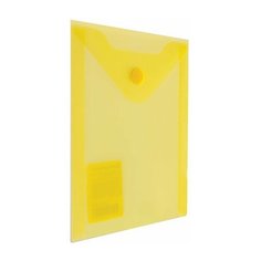 Папка-конверт с кнопкой малого формата (105х148 мм) А6 желтая 0 18 мм BRAUBERG, 30 шт