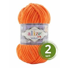 Пряжа Alize Velluto (Веллюто) - 2 мотка Цвет: 550 оранжевый 100% микрополиэстер 100г 68м